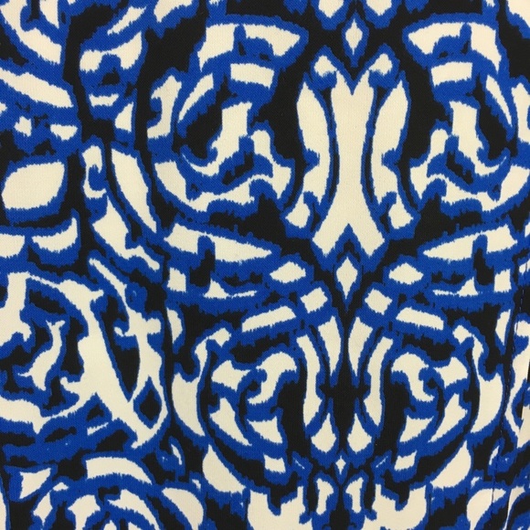 Dana Bachman Blue Print Button Short Sleeve Blouse - Picture 6 of 8
